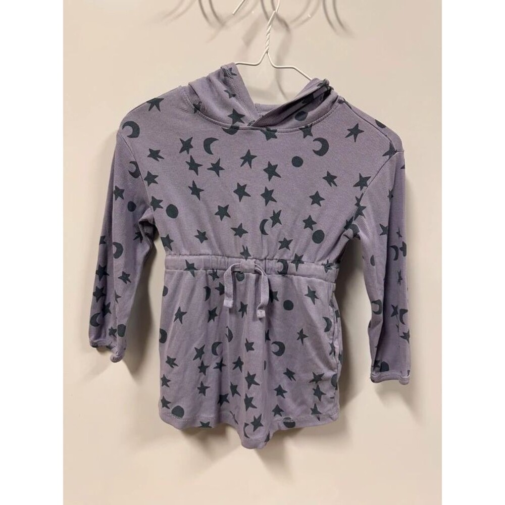 Hanna Andersson 110, 5t Purple Moon & Stars Hooded Dress